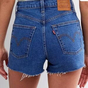 Levi's Ribcage Jean Shorts (Deep Blue)